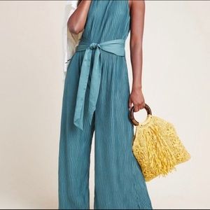 NWT Anthropologie Marina Plisse Jumpsuit - XL